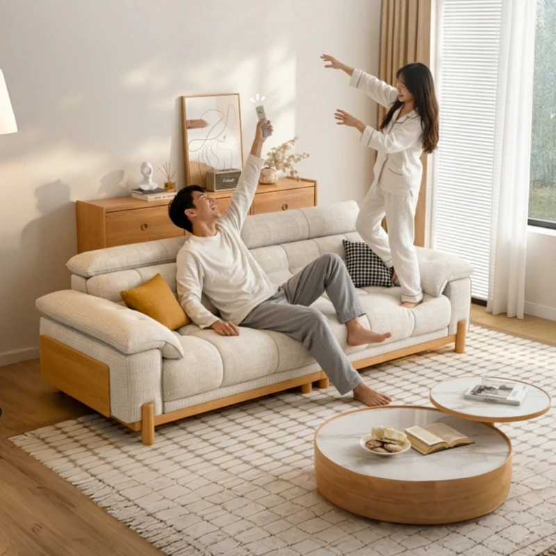 

Italian Beige Living Room Sofas Minimalist Linen Sleeper Modular Living Room Sofas Lounges Sectional Woonkamerbanken Furniture