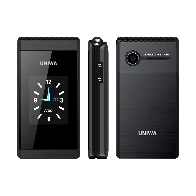 Imagem -02 - Uniwa-flip Gsm Telefone Móvel 28 Touch Screen Telefone de Botão Grande para Idosos Desbloqueado Dual Sim Espera Dupla