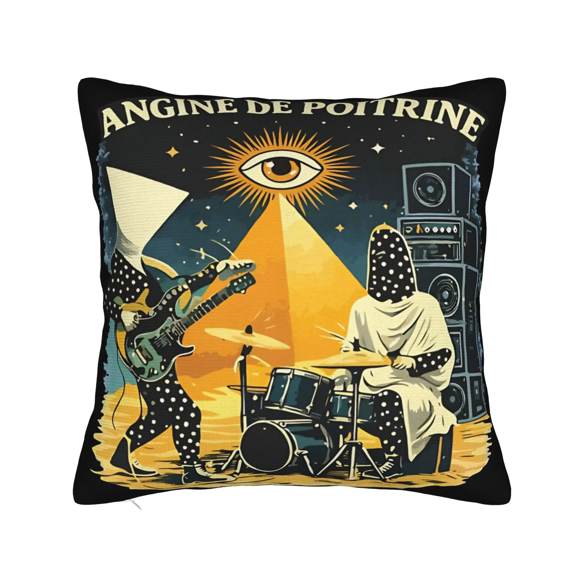 Angine De Poitrine Square Pillowcases Polyester Bed Car Retro Indie Band Cushion Cover Cute Home Decoration Pillow Cover 40*40