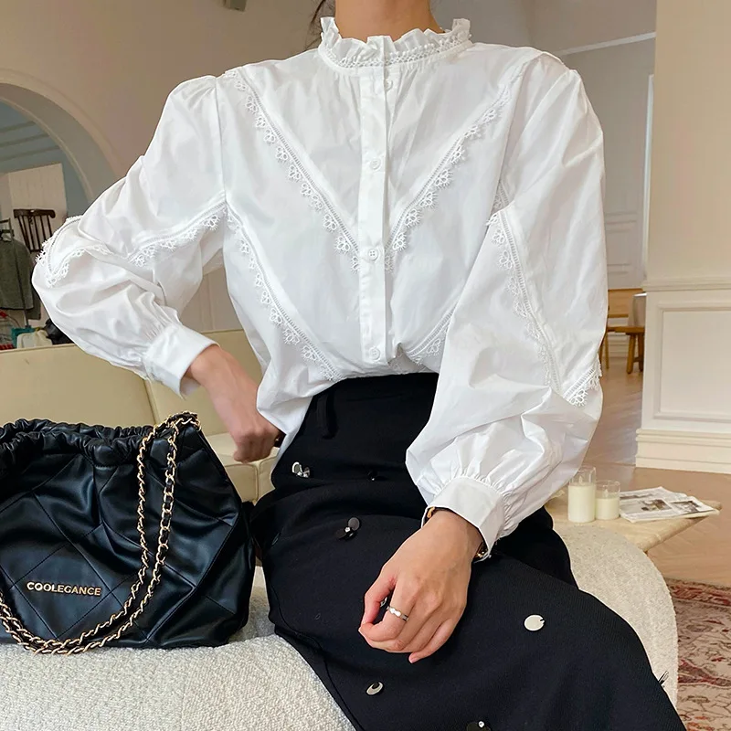 

2025Early Spring Socialite Style French White Shirt Women's Long-Sleeved Shirt Women's Temperament Commute South Korea Women's
