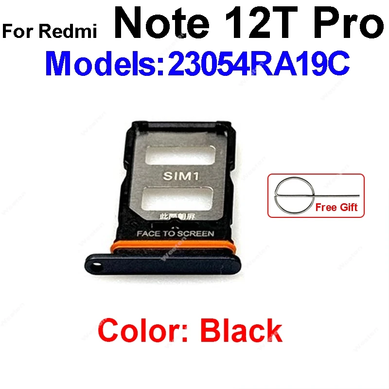 For Xiaomi Redmi Note 12T Pro Sim Card Tray Sim Card Reader Holder SIM Card Slot Replacement Repair Parts