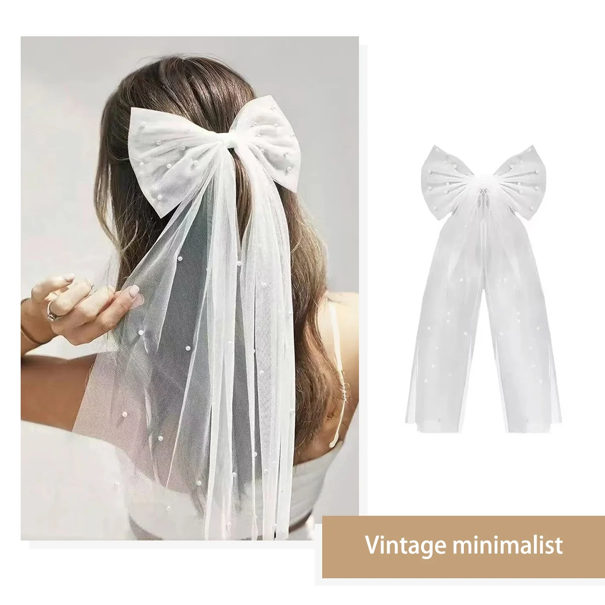 

Фата с жемчугом, женская фата, аксессуары для волос, фата с бантом, мягкий тюль, белый элегантный тюль, аксессуары для волос для фотографии