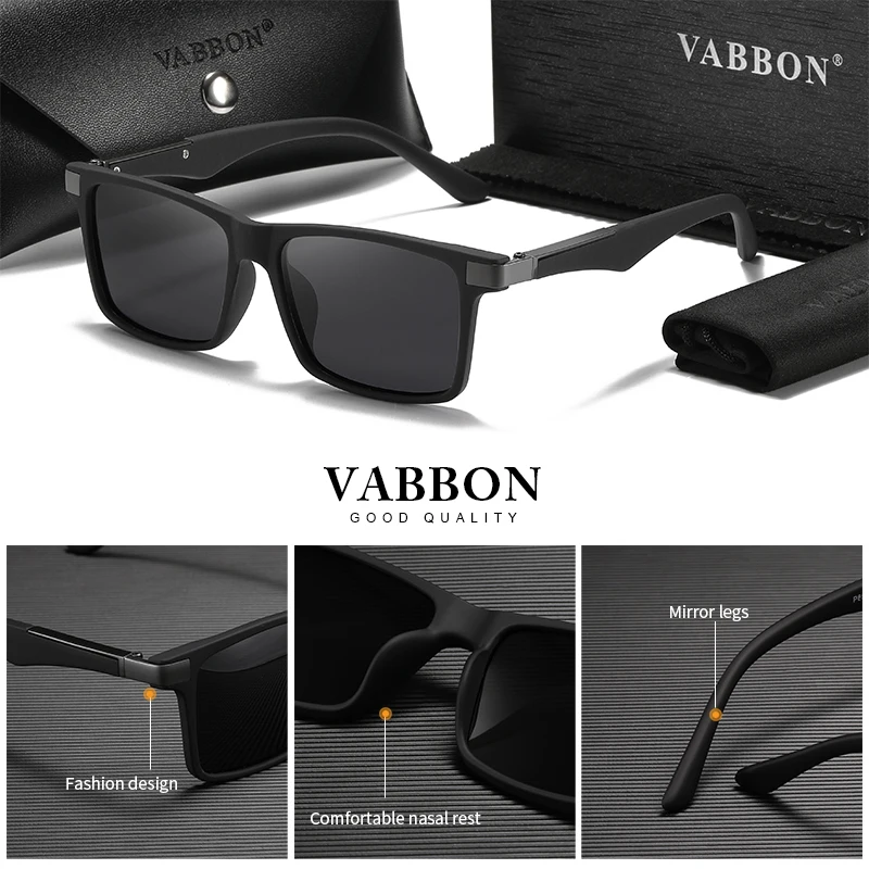 نظارات Vabbon عالية الجودة مضادة للضوء الأزرق لقصر النظر للرجال، نظارات طبية مخصصة، نظارات مسطحة عصرية مضادة للتعب، إطارات ريترو، نظارات فوتوكروميك 855