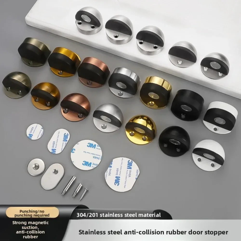 Magnetic Door Stop Stainless Steel Door Stop Door Seat Home Decoration Hidden Door Stop Furniture Hardware Magnetic Easy Install