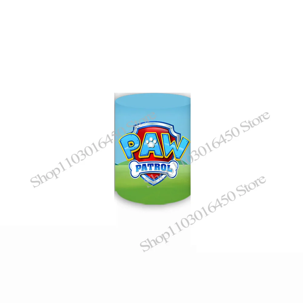 The Paw Patrol Round Backdrop Blue Elastic Circle Baby Shower For Kids Cute Birthday Party Background Cylinder Decoration Props