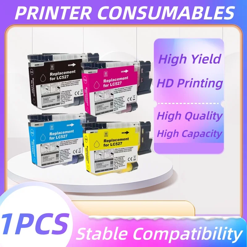 

Четырехцветный струйный картридж LC-527, совместимый с LC527, LC 527 для принтеров Brother MFC-J4550DW, J4350DW, 4550, 4350