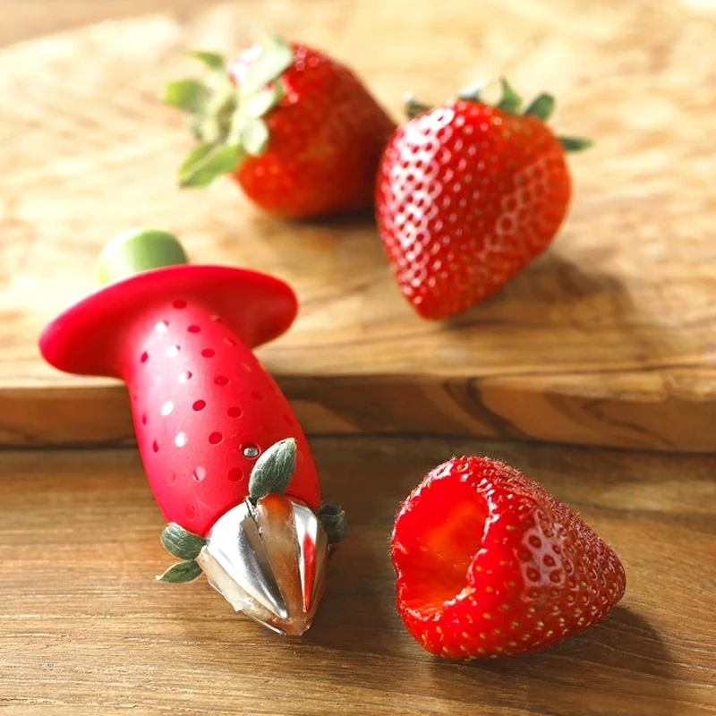 

Strawberry Slicer Cutter Strawberry Corer Strawberry Huller Fruit Leaf Stem Remover Salad Cake Tools Kitchen Gadget Accessories