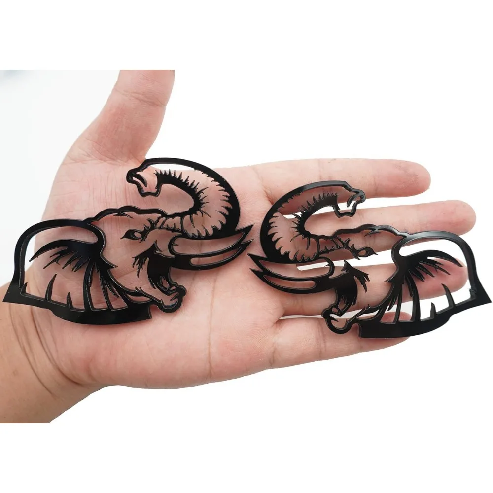 

3D Angry Elephant Fender Badge Decal for Car Truck Motorcycle Black