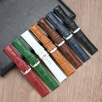 Universal Genuine Leather Strap 12/13/14/15/16/17/18/19/20/21/22/23/24/26mm Men Women Quick Release Butterfly Buckle Watch Band