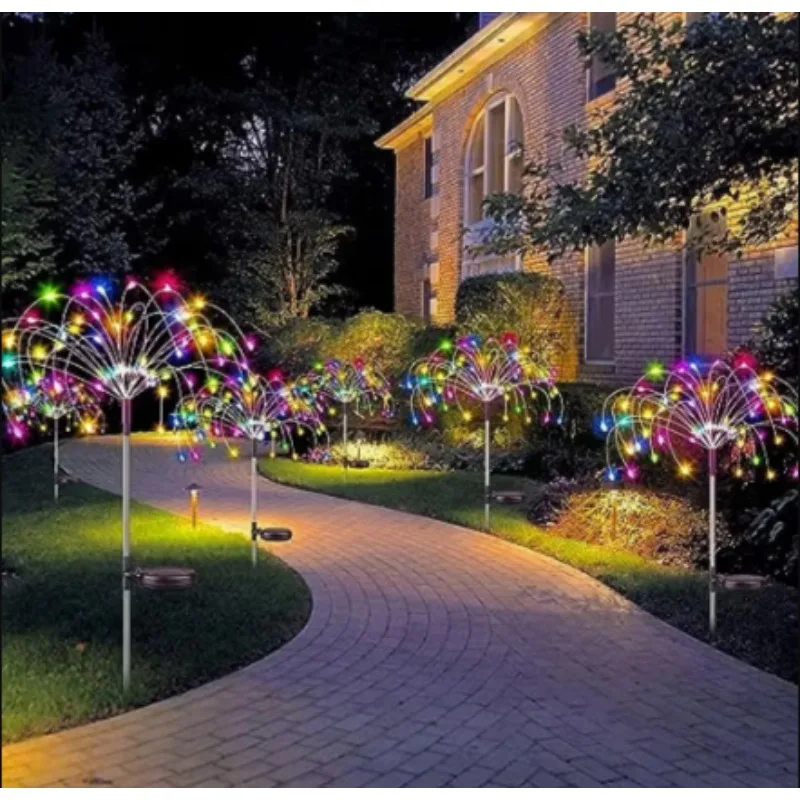 Solar Firework Fairy Lights 60 LED Outdoor Garden Decoration 8 Flashing Modes Lawn Pathway Lights Patio Party Christmas Wedding