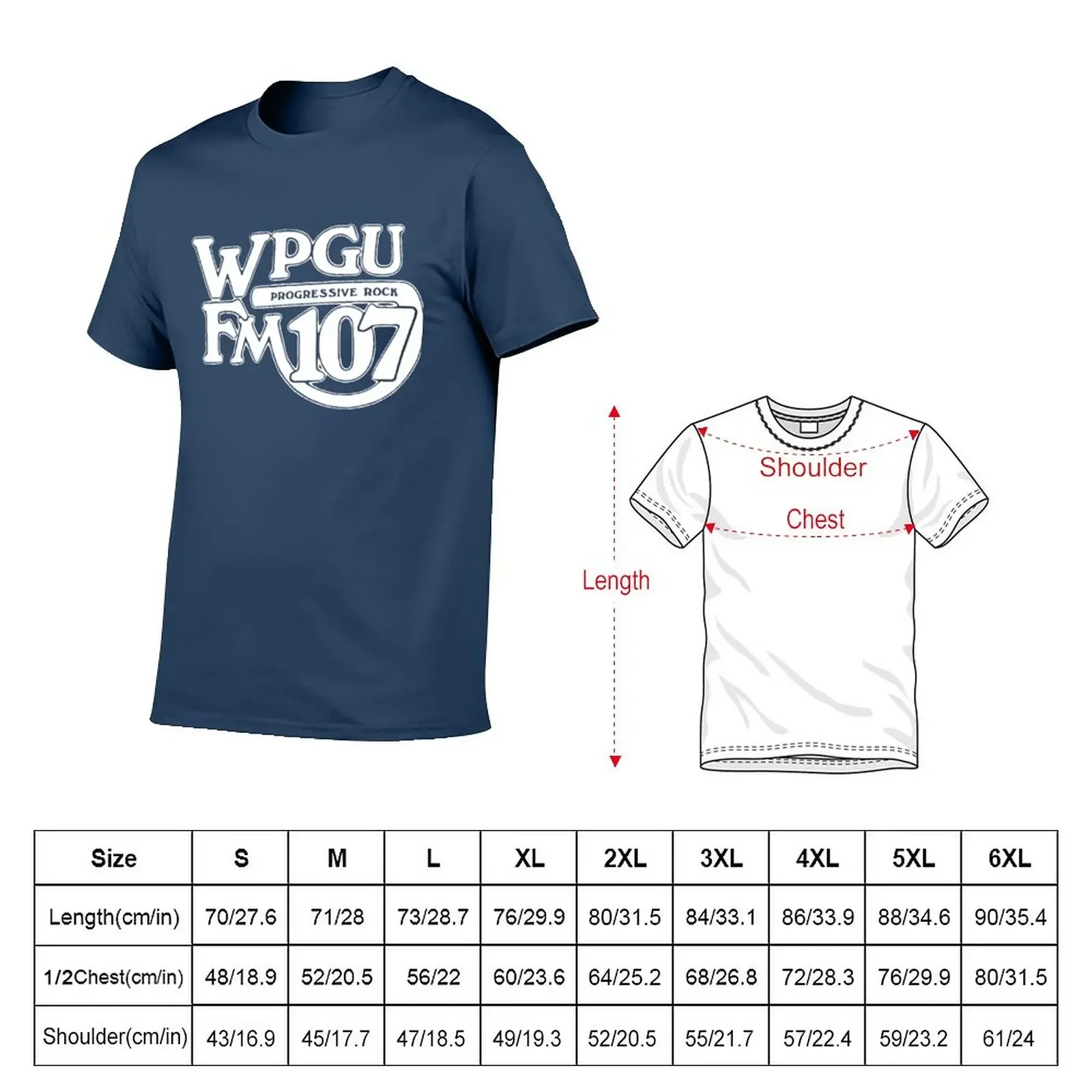 WPGU Progressive Rock Radio — Original 1970's Retraced Logo T-Shirt tops sweat mens graphic t-shirts funny