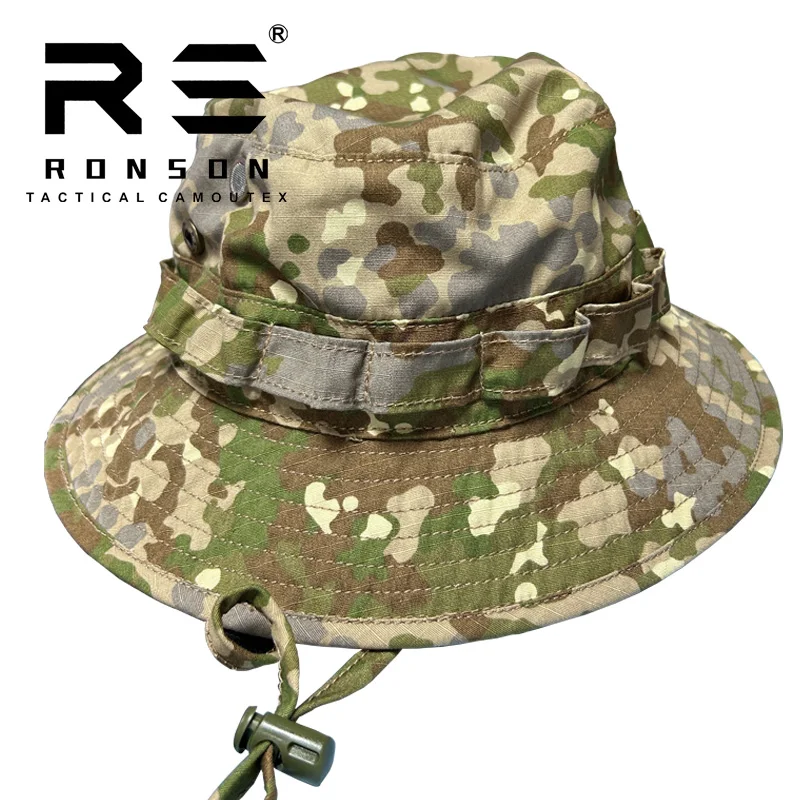 Outdoor Round edge Penney Hat Breathable Fishing Cap Large brim Sun Protection Rhodesian Camo Derban terrain Snow camouflag