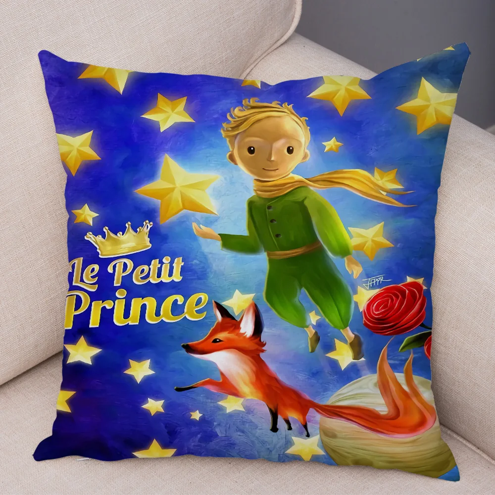 Anime Cartoon Little Prince Pattern Pillowcase Decoration Car Office  French Print