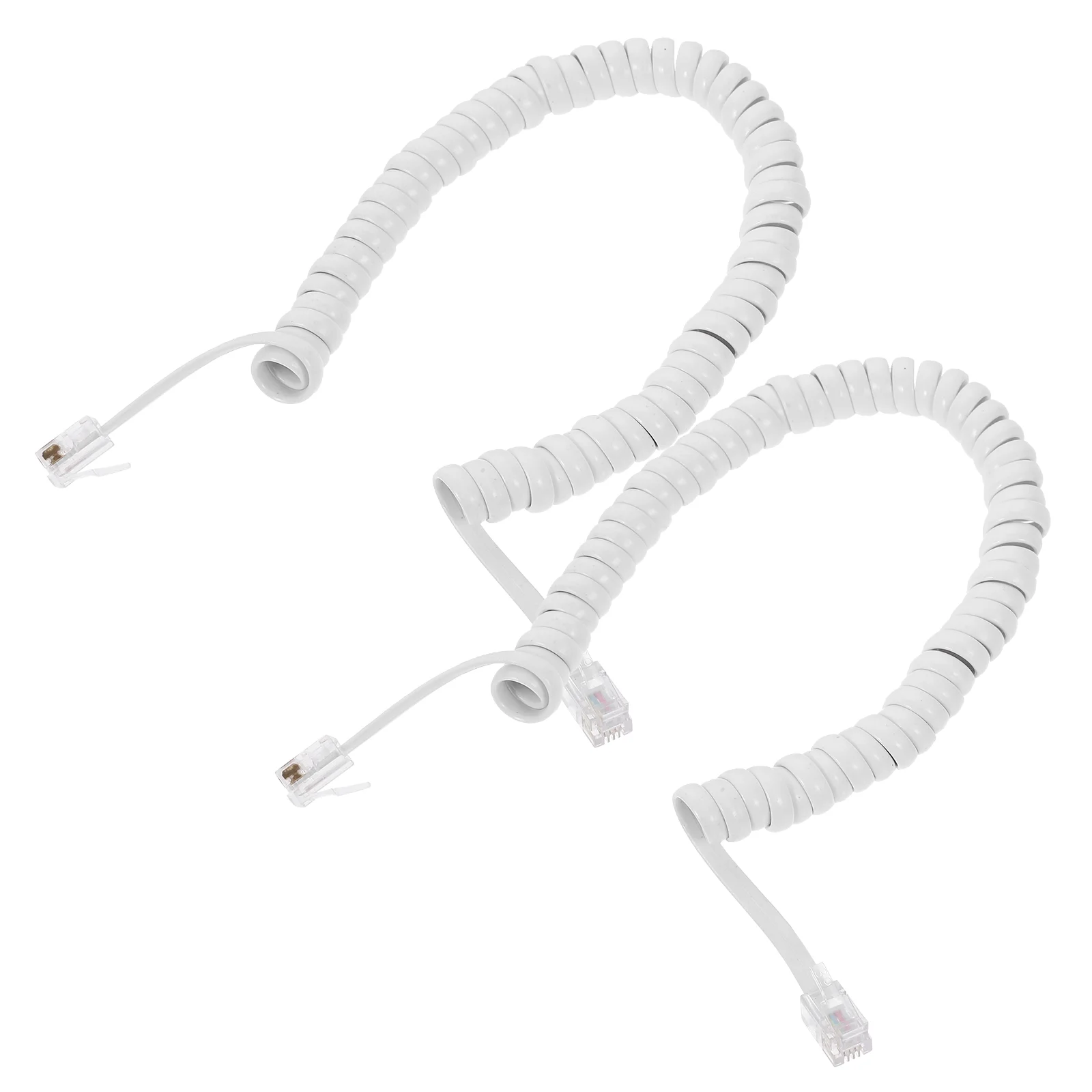 

2pcs Telephone Cord Landline Phone Cables Coiled Spring Spiral for Accessory Stable Signal Transmission Moderate Length