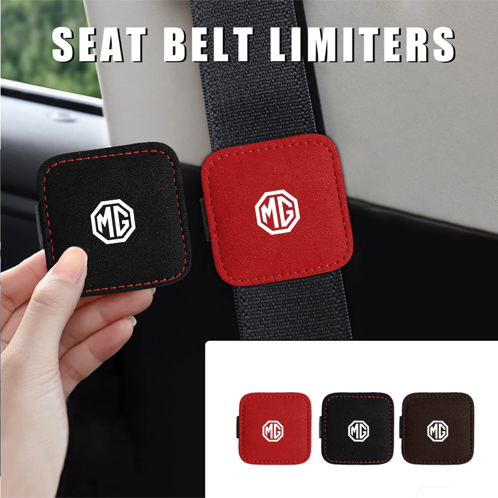 Car Leather Seat Belt Clip Adjustable Magnetic Fixed Limiter Auto Accessories For Morris Garages MG ZS 5 7 6 Cyberster MG4 EV GT
