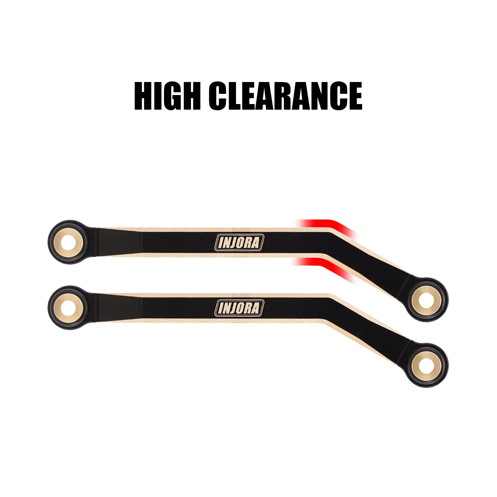 INJORA Black Coating 39g Heavy Brass High Clearance Chassis Links for 1/24 RC Crawler Car FMS FCX24 Upgrade (FCX24-04)