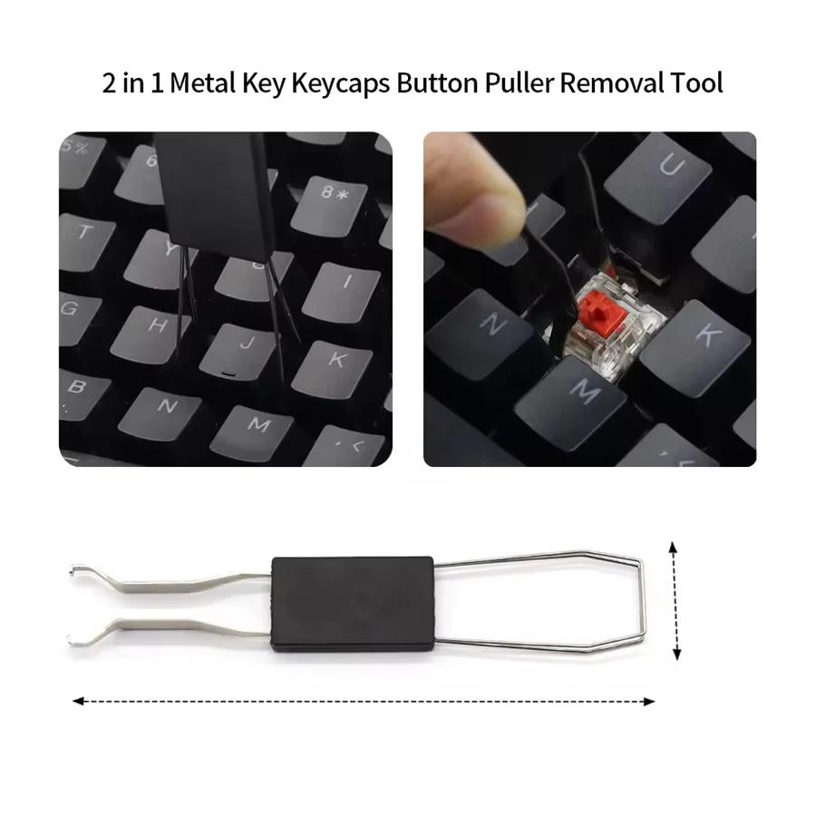 Universal Keyboard Key Cap Puller 2 In 1 Keycap Puller for Mechanical Keyboard Removal Tool with 2 Pcs Keyboard Cleaning Brush