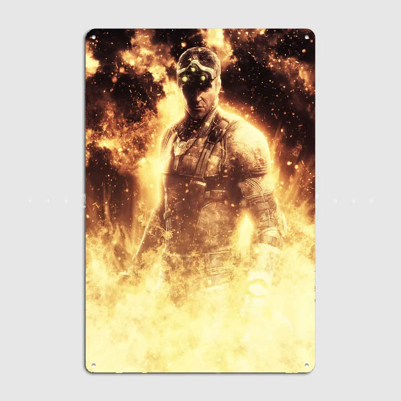 Sam Fisher Splinter Cell Poster Metal Sign Life Wall Custom Bedroom Indoor Home Wall Decor Posters Room Decoration