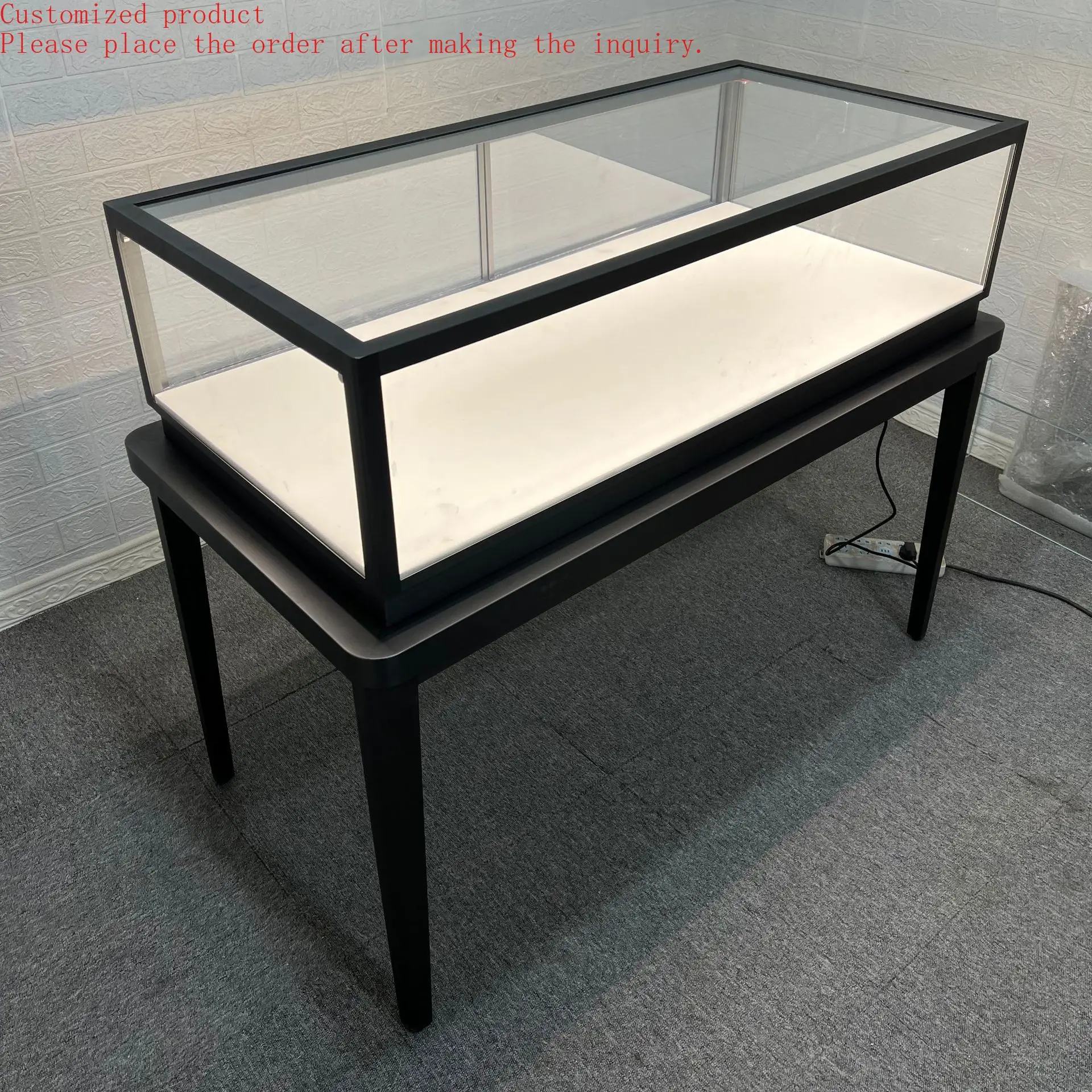 

Custom.Modern Stainless Steel Jewelry Display Cabinet with Tempered Glass, Display Storage Cabinet for Retail Store Shopping Cen
