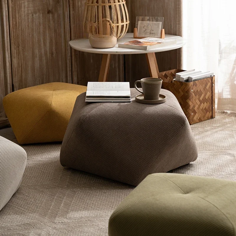 

Lazy lady octagonal stool household leather shoes pedal stool Internet celebrity light luxury high-end cloakroom makeup seat
