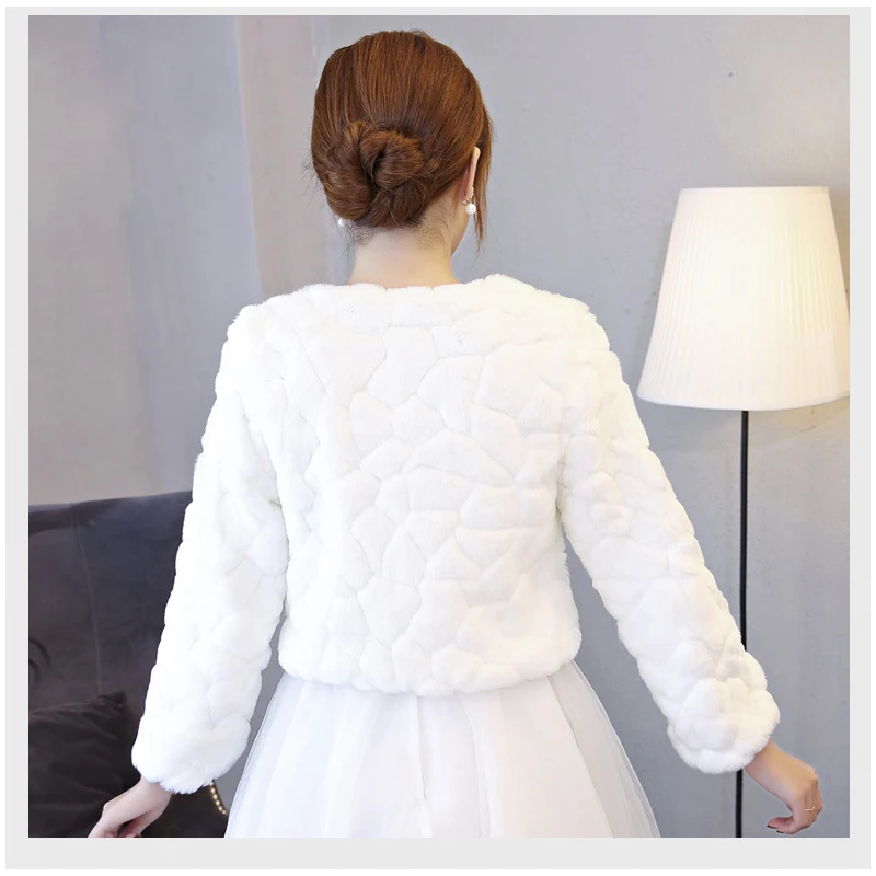 Wedding dress shawl winter bride wedding ceremony white thickened warm bridesmaid dress cheongsam cloak hair