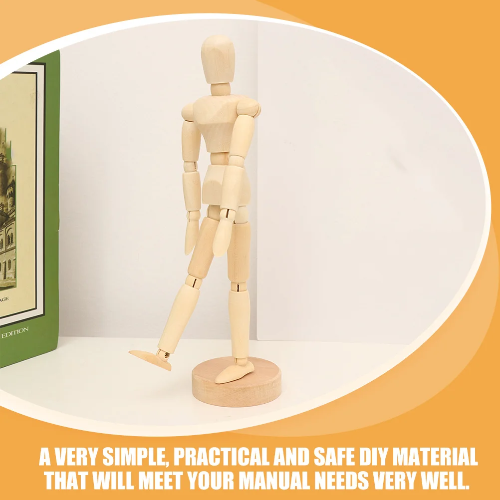 

2 Pcs Wooden Joint Ornaments Unfinished Small Decorative Peg Figures Miniature