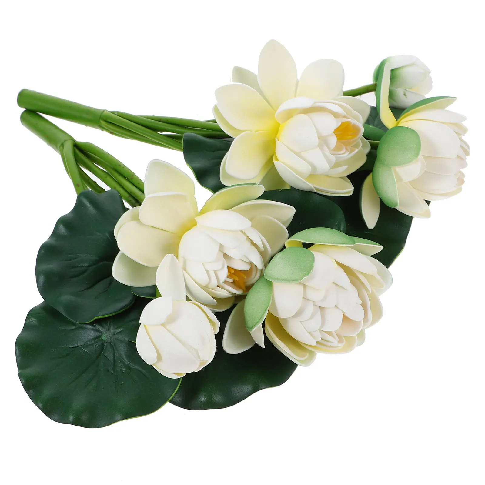 

2 Pcs White EVA Simulated Lotus Flowers Decoration Artificial Flower Home Office Living Room Desktop Adornment