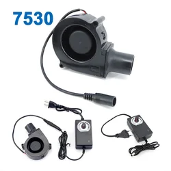 12V 24V 7530 Electric Power Variable Speed Controller Air Blower Cooler Fan For Camping Cooking/Barbecue/Firewood/Waste L1