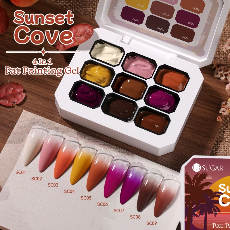 UR SUGAR 9 Farben Patting Painting Gel Nagellack 4 in 1 Transfer French Design UV LED Soak Off Gel Lack Gradient Pat Gel
