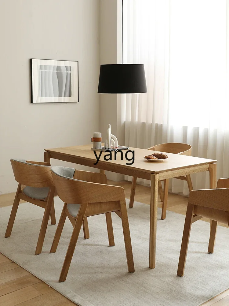 XYY oak solid wood western food Italian minimalist style log wabi sandy wind island dining table