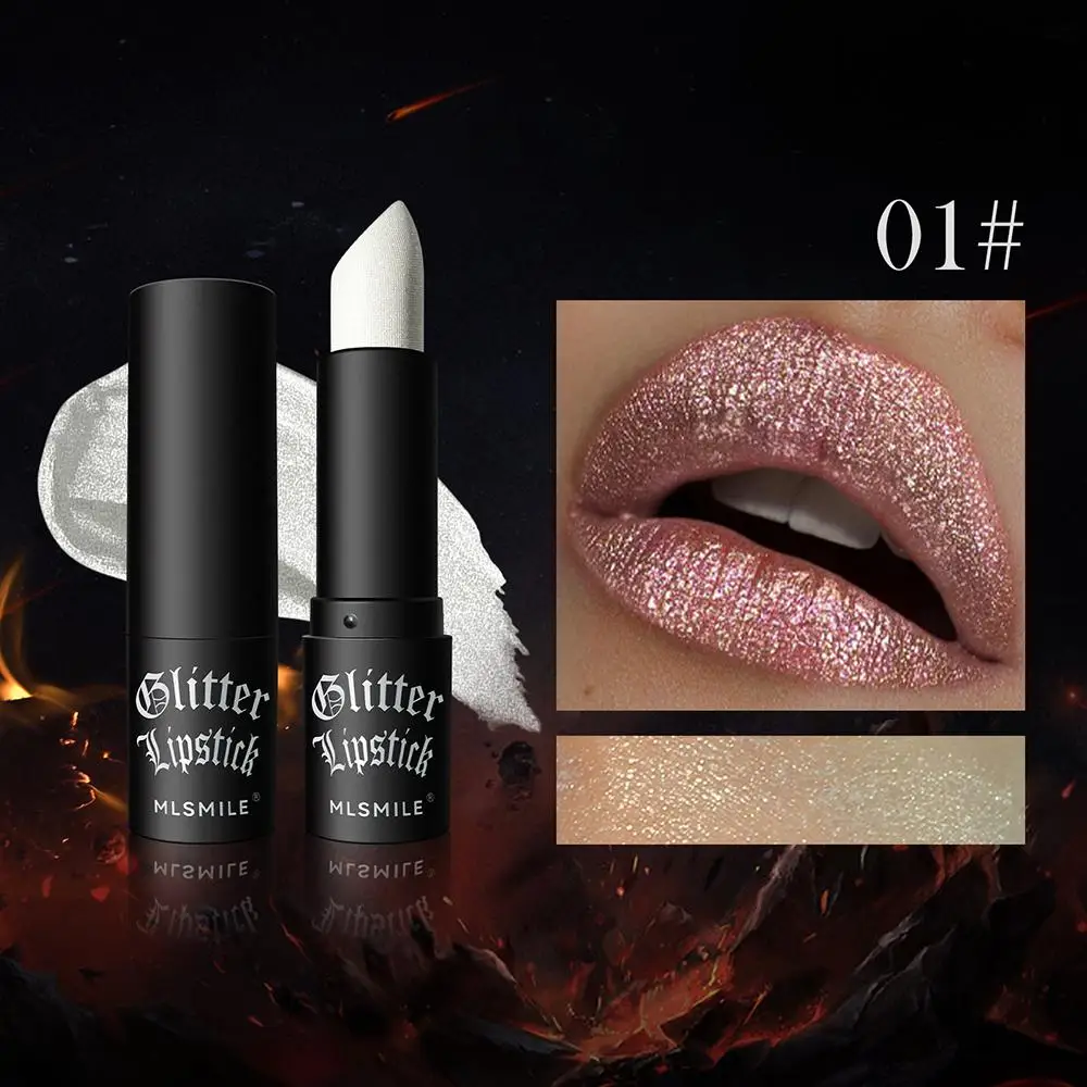 Glitter Lipstick Waterproof Long Lasting Moisturizing Cup Lip Matte Diamond Red Lips Pearlescent Non-stick Makeup Sexy Tint D5A4