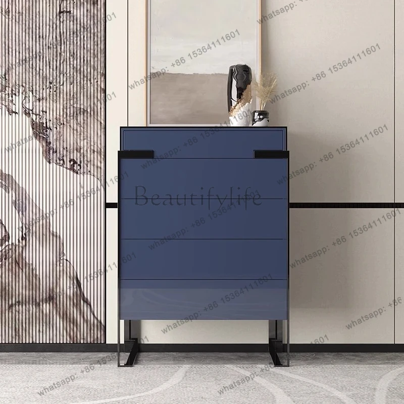 

Italian light luxury chest of drawers Hong Kong style light luxury lockers simple post-modern bedroom chest of drawers paint