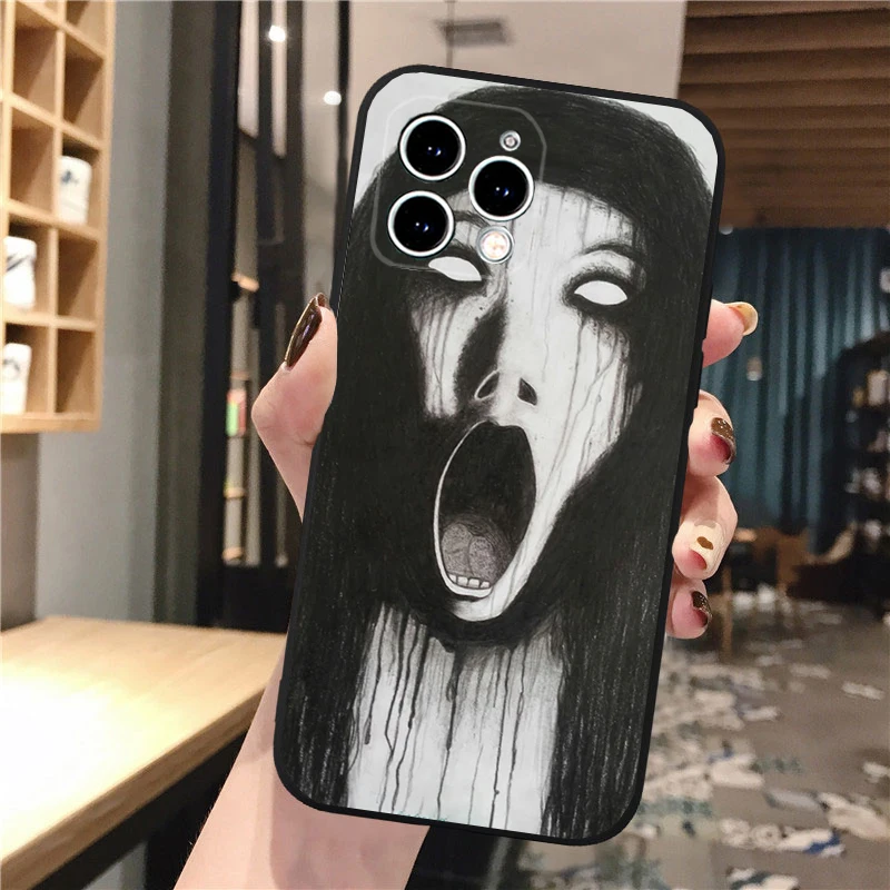 

Phone Case Carcasa Funda For iPhone 17 Pro Max Air 16 15 14 13 Pro Max 15 16 Pro 15Plus Demon Face Evil Ghost Case