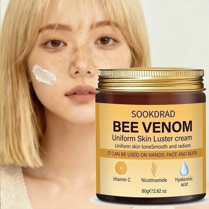 Bee Venom Cream, Vitamin C + Niacinamide, Uniform Tone, Smooth Radiant, Hand/Face/Body, All Skin, 80g, Vibrant Daily Essential