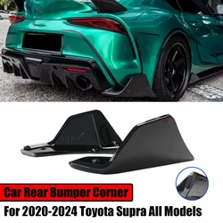 For 2020-2024 Toyota Supra All Models A Pair Car Rear Bumper Corner Body Kit Glossy Black/Carbon Fiber Style Accessorie
