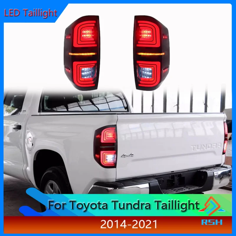 

For Toyota New Tundra Tail Light Assembly 2014-2021 Modification LED Driving Light Brake Light Water Flow Turn Signal Rear Lamp