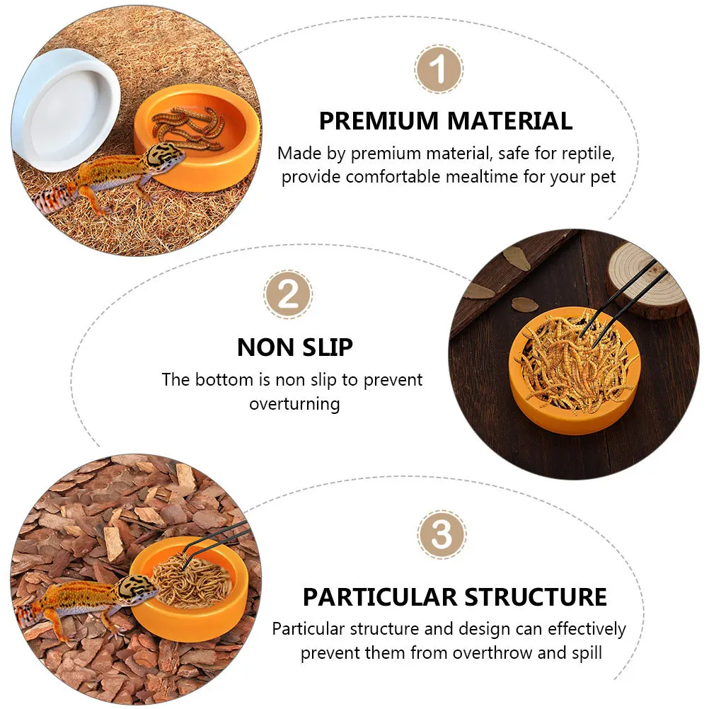 

1Set Reptile Feeding Bowl Tweezer Set Durable Safe Food Grade Material Prevent Escape Easy Clean Lizards Gecko Cricket