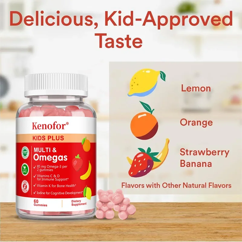 علكات الفيتامينات المتعددة للأطفال تعزز المناعة، تساعد على تحسين التركيز والذاكرة والتغذية وتحسين الهضم والطاقة #2