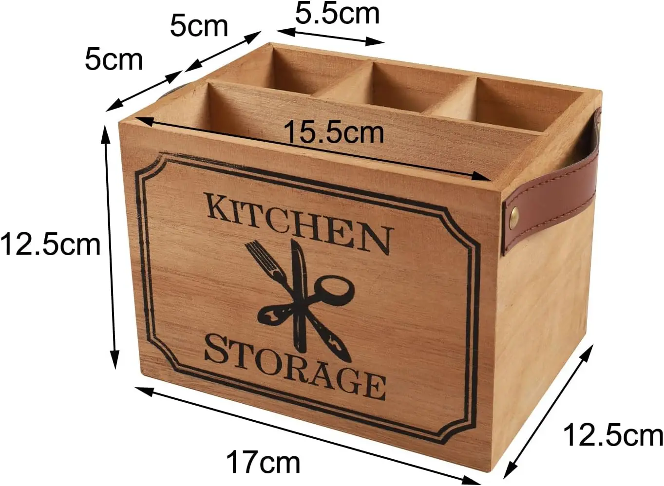 Table Wooden Utensil Box Cutlery Basket Table Utensil Holder Kitchen Napkin Holder Wooden Organiser for Cutlery Fork Knife Hold view 6