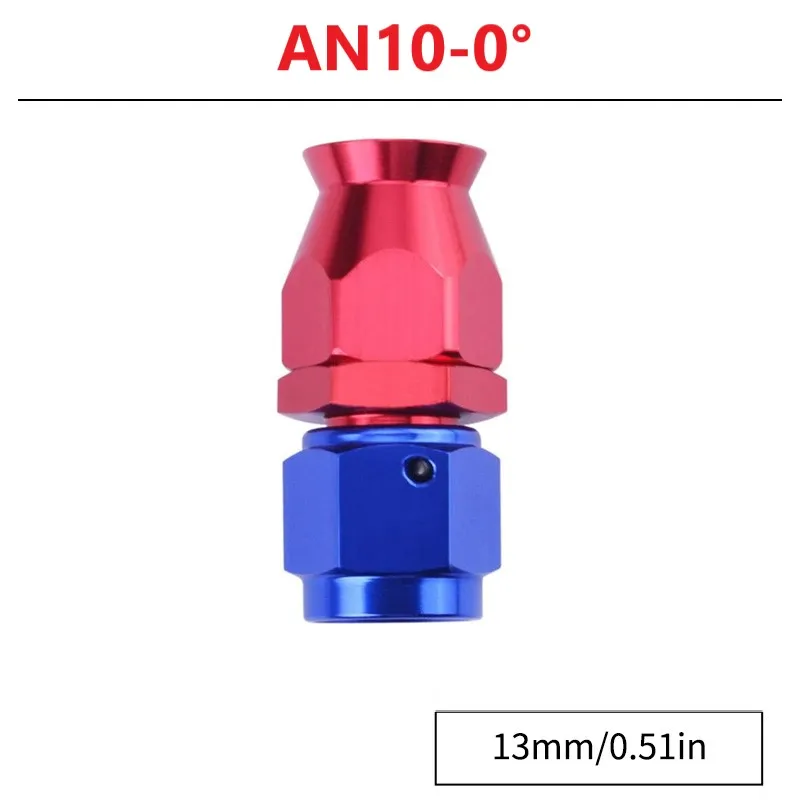 

10AN PTFE Straight Hose End Fitting 6061-T6 Aluminum