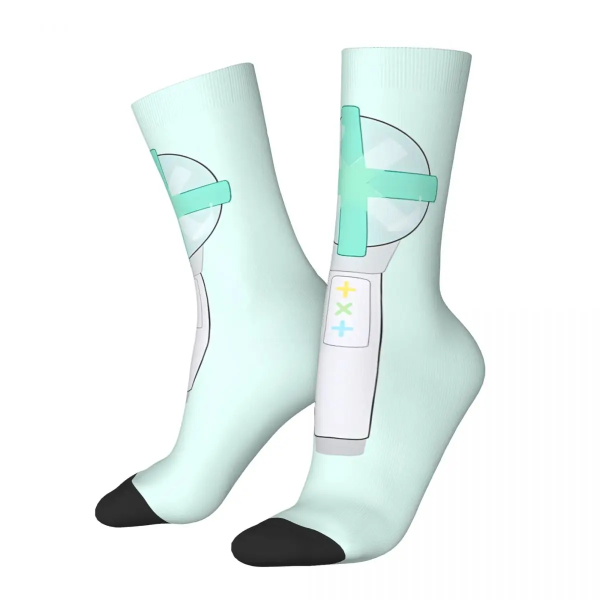 Crazy compression Lightstick Iphone Sock for Men Vintage TXT Quality Pattern Crew Sock Casual