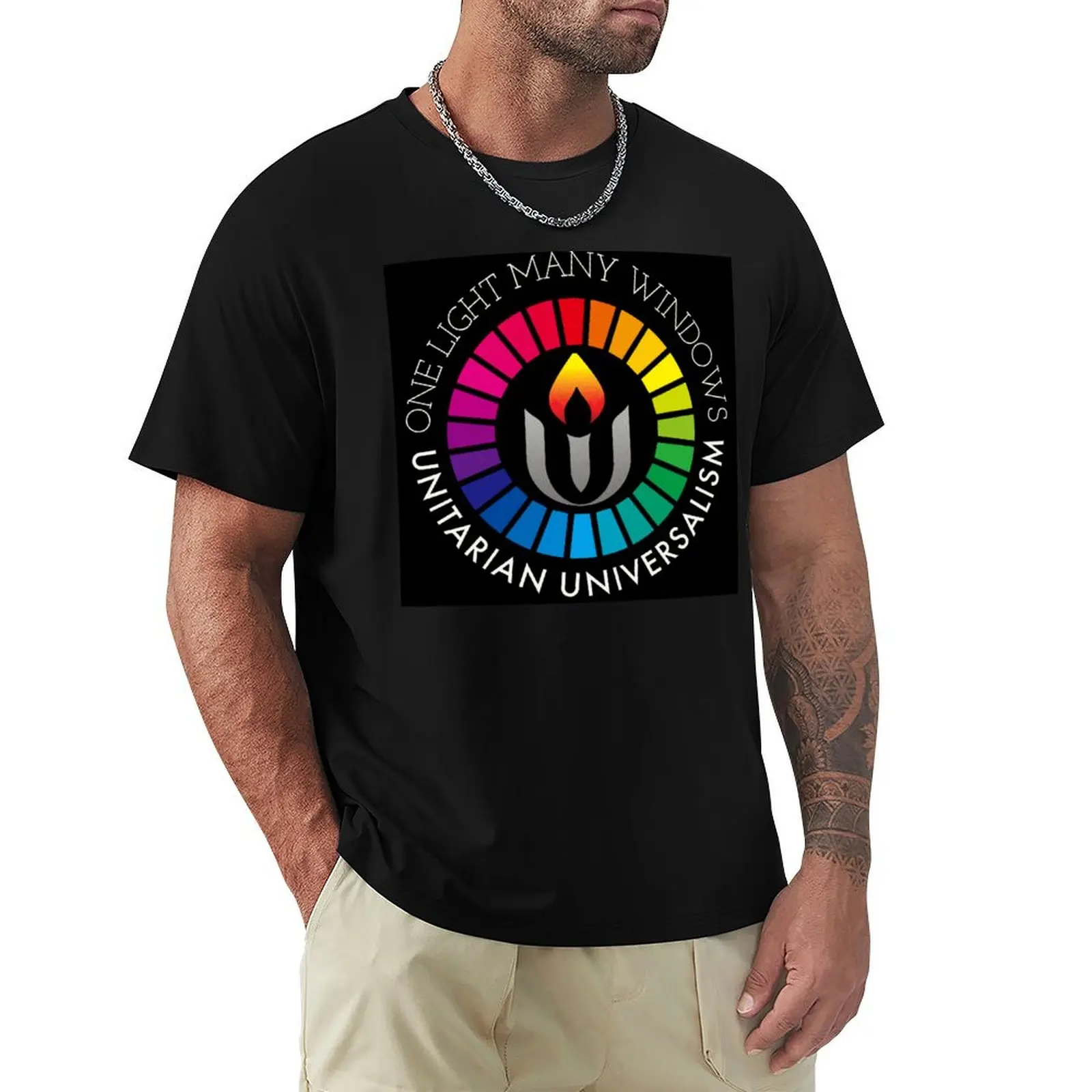 One Light Many Windows Unitarian Universalism T-Shirt anime t shirts for man T-Shirt