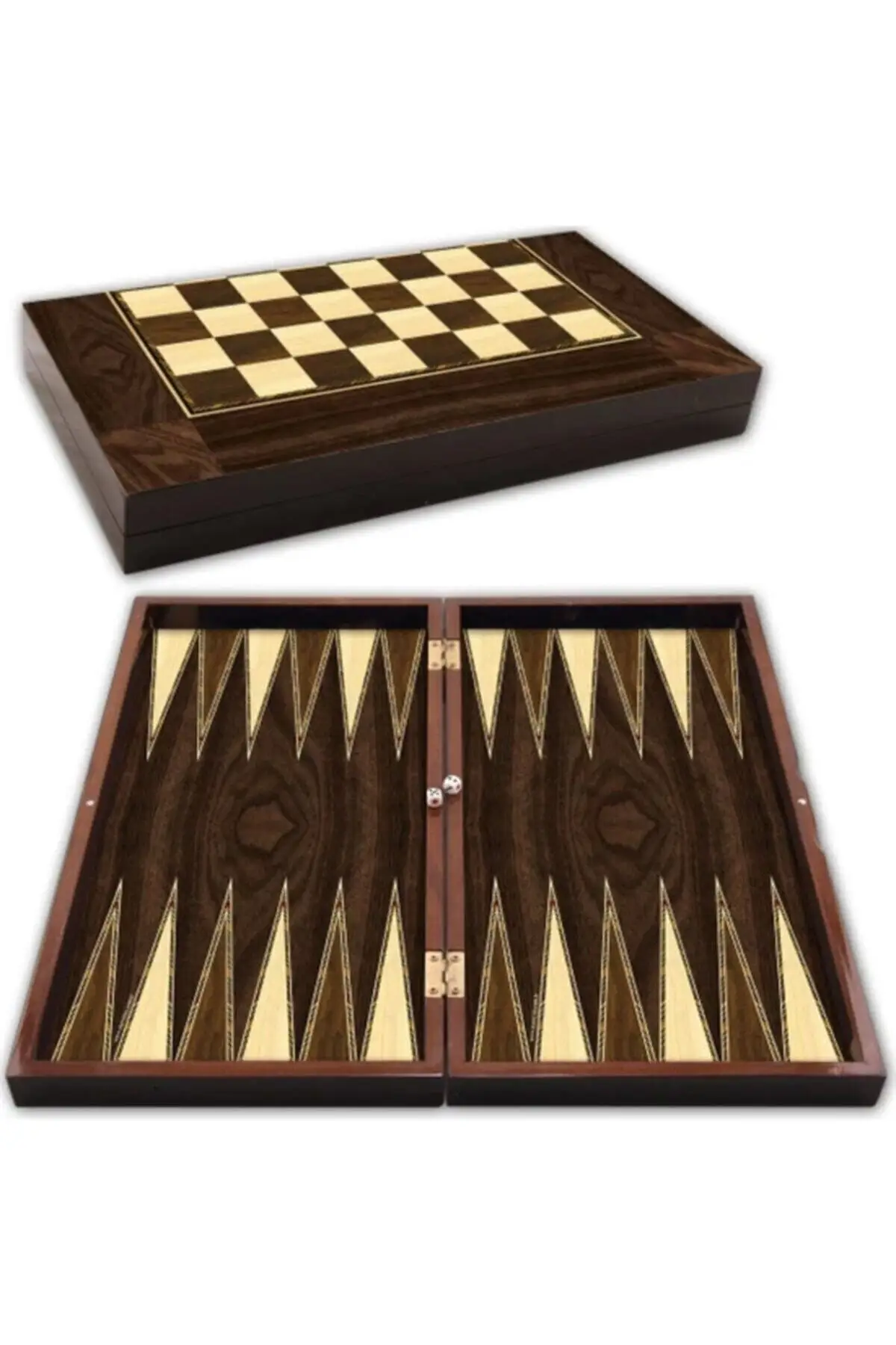 Walnut Polyester Coating Backgammon Checkers Seti