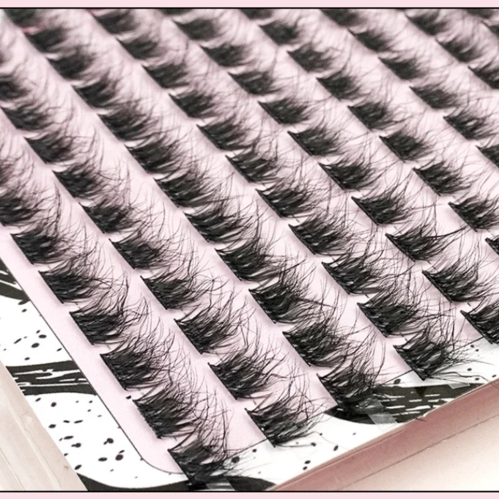 

Natural Thick Dense False Eyelashes Black Stem Fluffy Wool Roll Individual Cluster DIY Eyelash Extension Daily Makeup