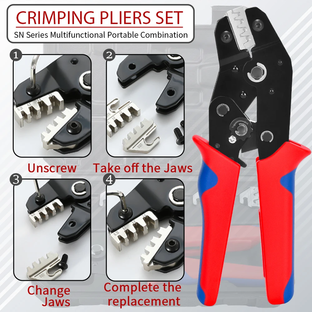 Sn-58b 5jaws Crimper Pliers Kit Hand Crimping Tools Set Electrical Terminals Clamp Electronics Pressing Connector Hand Tool Box