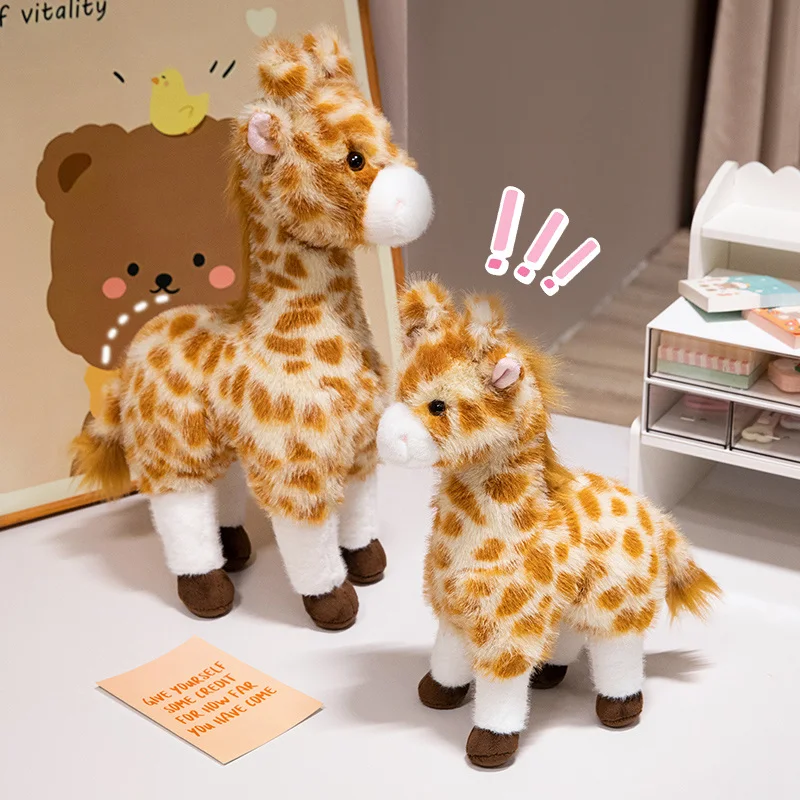 

35~60cm Simulation Giraffe Doll Standing Kawaii Zoo Animal Stuff Plushie Appeasing Girlfriend Gift