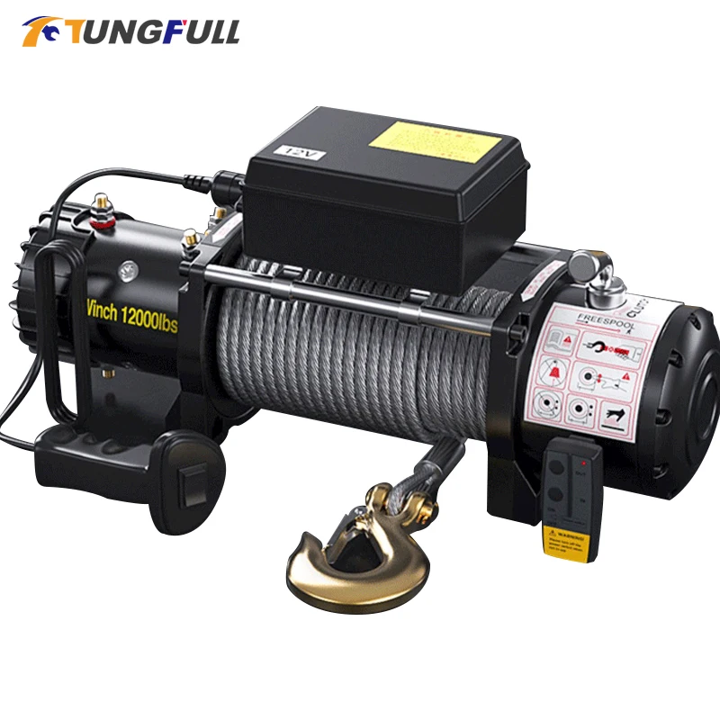 Electric Winch 12V/24V Waterproofing Car Mounted Winch Small Crane Small Domestic Crane Electric Hoist for Truck Car Trailer