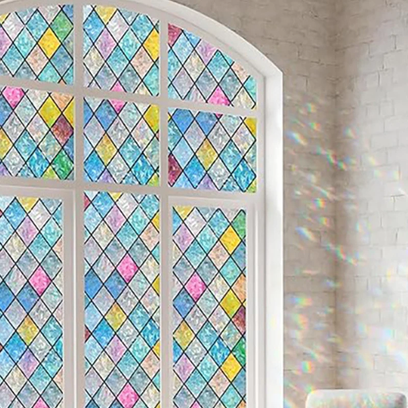 Static-cling, adhesive-free glass film, laminated small roll for bathroom windows, privacy window film with heat insulation