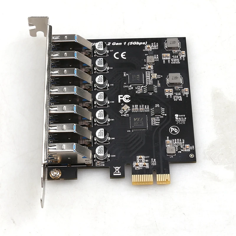 

USB Expansion Card PCIe to 7-Ports USB 3.0 Adapter Card 5Gbps PCI-E USB3.0 Adapter Hub for Desktop PC Expansion-ABVP