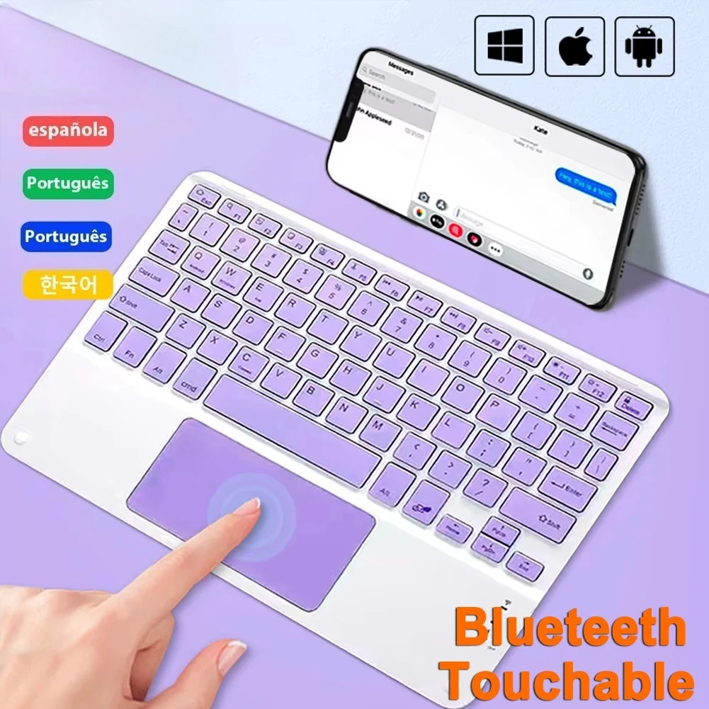 

Клавиатура с сенсорной панелью для Samsung Galaxy Tab S9 FE Plus A9 A8 S7 S8, немецкая/арабская/испанская клавиатура для Xiaomi Pad 6 Pro Redmi Pad SE